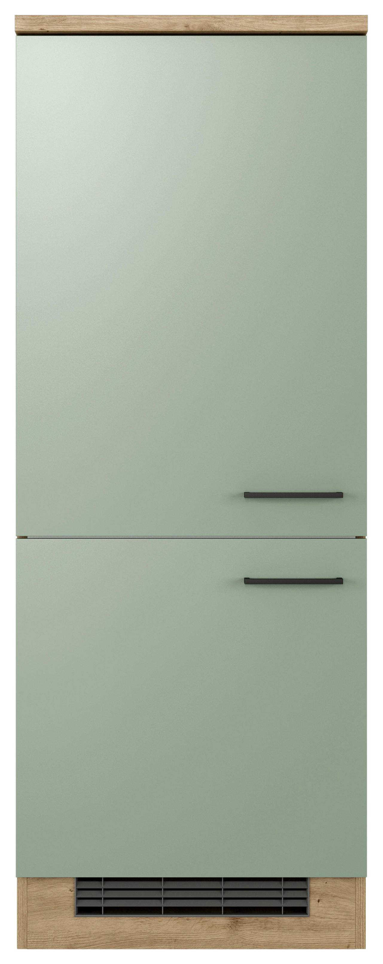 Kühlumbauschrank Cara grün B/H/T: ca. 60x161x60 cm Cara - Eiche/schwarz (60,00/161,00/60,00cm) - Flex-Well