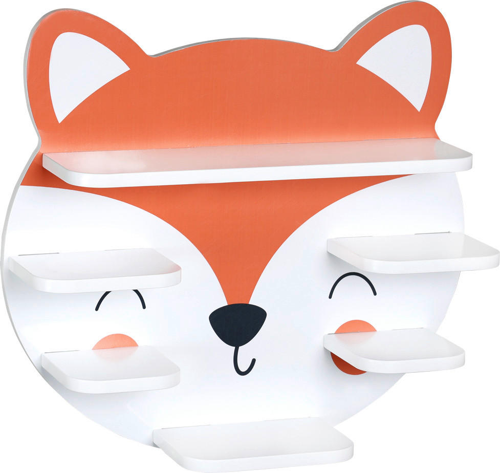 Kesper Wandregal weiß B/H/L: ca. 12x42x45 cm Wandregal_Fuchs - weiß/rot (45,00/12,00/42,00cm) - Kesper