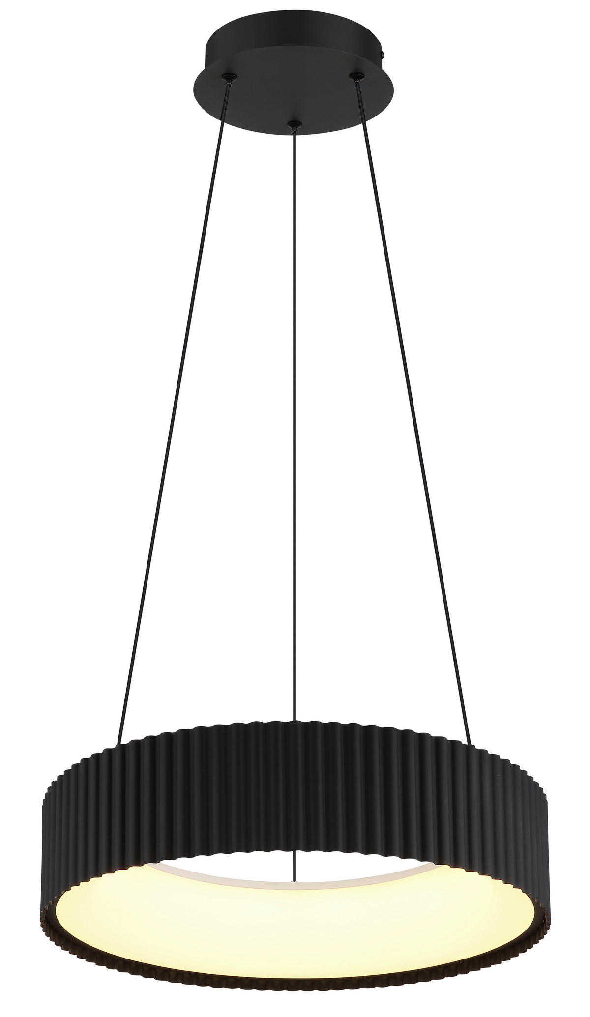 GLOBO LED-Hängeleuchte Opal mattschwarz PVC Metall Acryl H/D: ca. 120x46 cm 1.0 Brennstellen KEMP - Opal/mattschwarz (46,00/120,00cm) - GLOBO