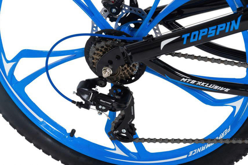 KS-Cycling Mountainbike Topspin  Fully Topspin 26 Zoll Rahmenhöhe 46 cm 21 Gänge schwarz schwarz ca. 26 Zoll Topspin - blau/schwarz - KS-Cycling