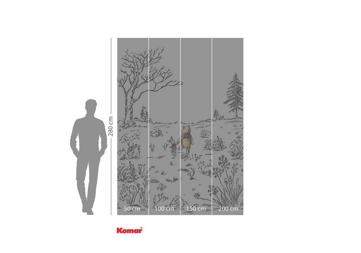 Komar Fototapete Winnie the Pooh Walk IADX4-043 B/H: ca. 200x280 cm Winnie the Pooh Walk IADX4-043 - (200,00/280,00cm) - Komar