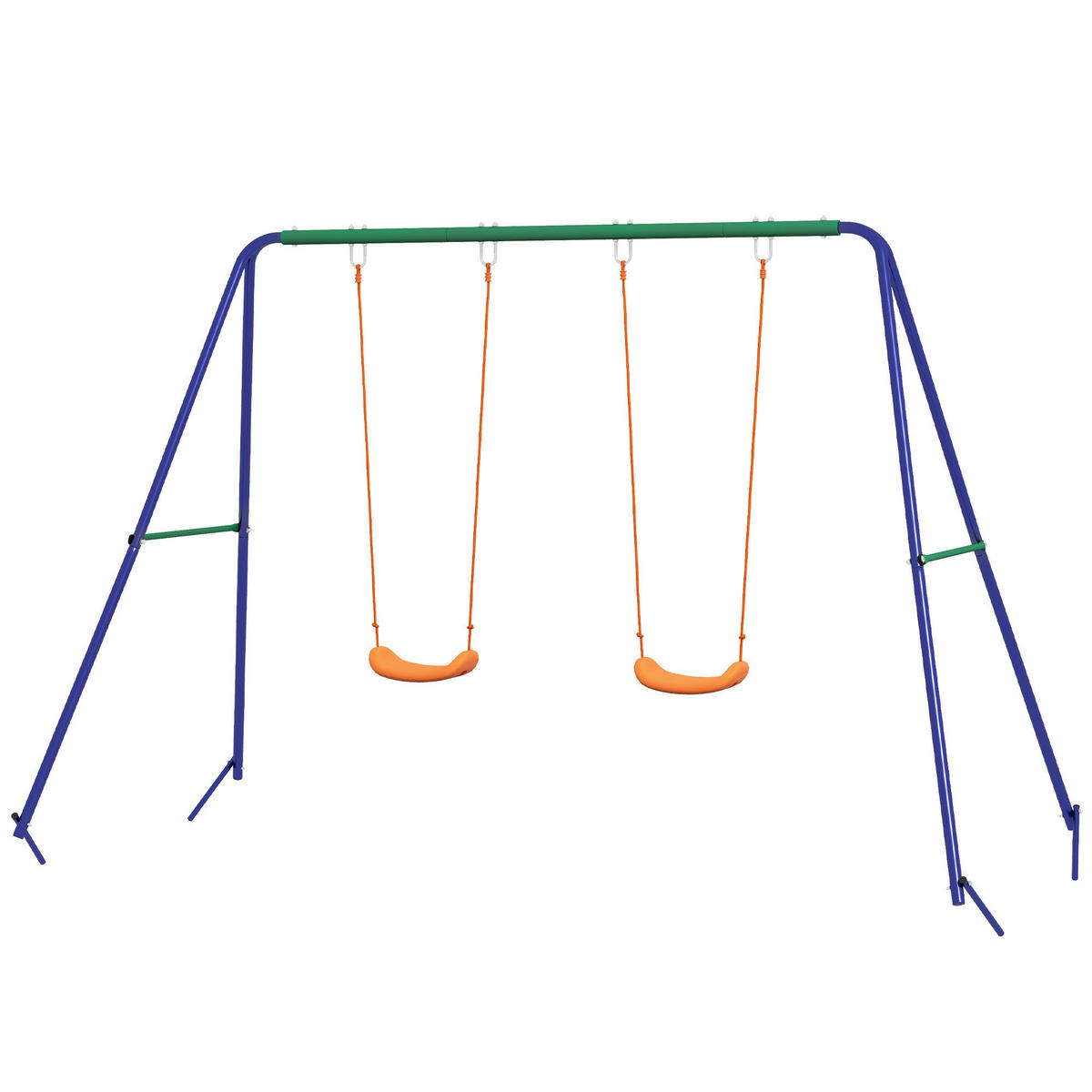 Outsunny Schaukel orange B/H/L: ca. 160x269x180 cm Kinderschaukel - orange/blau (180,00/160,00/269,00cm) - Outsunny