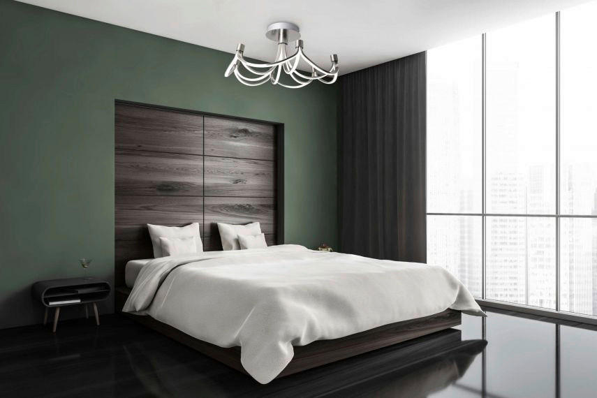 Näve Leuchten LED Deckenleuchte NV1379646 nickel matt Metall Kunststoff H/D: ca. 30x60 cm null 5 Brennstellen Festos - nickel matt (60,00/30,00cm) - Näve Leuchten