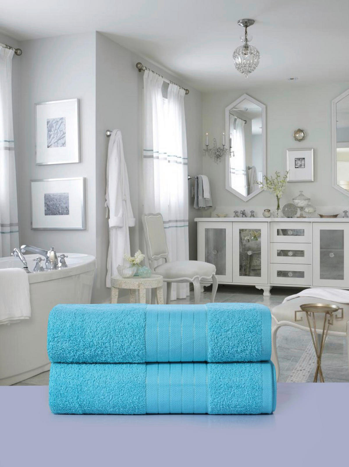 Good Morning Duschtuch 2er-Pack Duschtuch_70x140cm_2erPack - aqua (70,00/140,00cm) - Good Morning