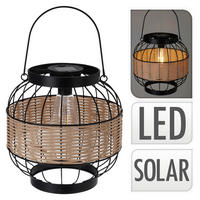 Solarlaterne schwarz natur Metall B/H: ca. 24x24 cm Solarlaterne - natur/schwarz (24,00/24,00cm)