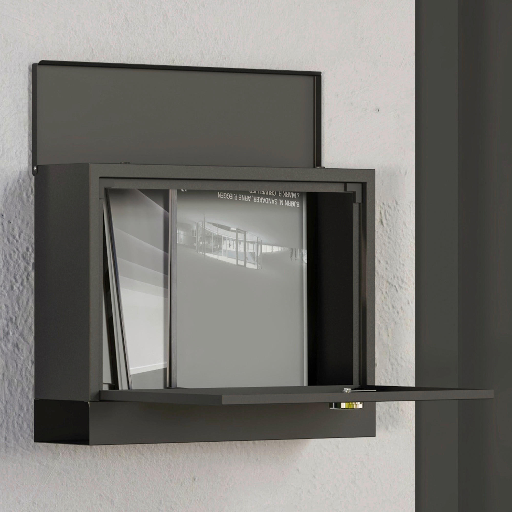 HOMCOM Briefkasten schwarz B/H/L: ca. 11,5x36,5x29 cm Briefkasten - schwarz (29,00/11,50/36,50cm) - HOMCOM