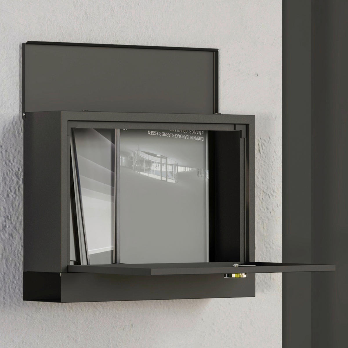 HOMCOM Briefkasten schwarz B/H/L: ca. 11,5x36,5x29 cm Briefkasten - schwarz (29,00/11,50/36,50cm) - HOMCOM