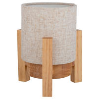 Näve Leuchten Tischleuchte 5305027 natur Textil Holz B/H/T: ca. 16,2x19x16,2 cm null 1 Brennstellen Madita - natur (16,20/19,00/16,20cm) - Näve Leuchten