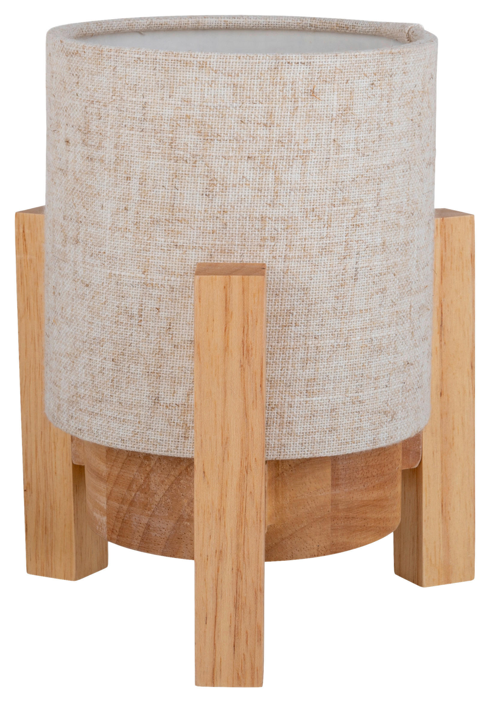 Näve Leuchten Tischleuchte 5305027 natur Textil Holz B/H/T: ca. 16,2x19x16, günstig online kaufen