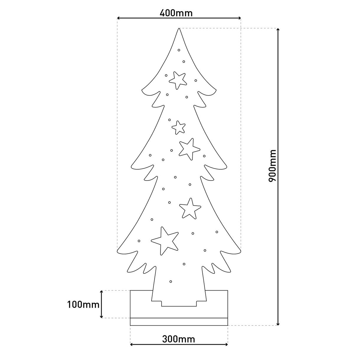 Näve Leuchten LED-Baum LED-Holztannenbaum - natur (40,00/90,00/30,00cm) - Näve Leuchten