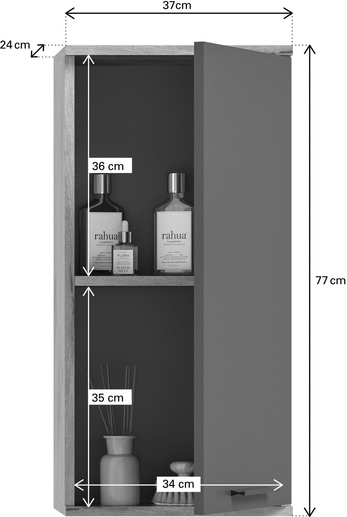 Badezimmer-Set MASON Nox Oak Nachbildung edles Basaltgrau Nachbildung B/H/T: ca. 164x190x34 cm MASON - edles Basaltgrau (164,00/190,00/34,00cm) - xonox.home