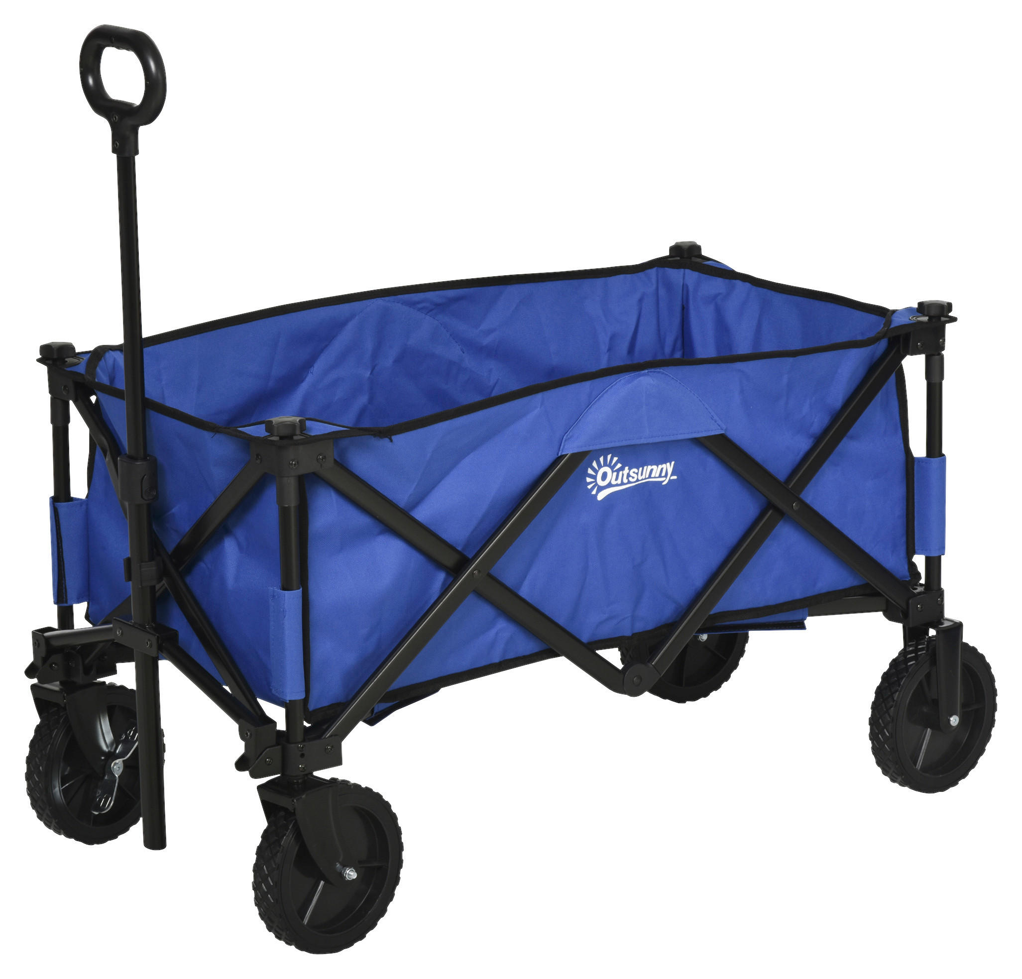 Outsunny Bollerwagen faltbar dunkelblau Stahl B/H/L: ca. 51x92x107 cm Bollerwagen_faltbar - dunkelblau (107,00/51,00/92,00cm) - Outsunny