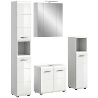 Badezimmer-Set Ice weiß weiß Hochglanz B/H/T: ca. 150x185x30 cm Ice - weiß (150,00/185,00/30,00cm) - xonox.home