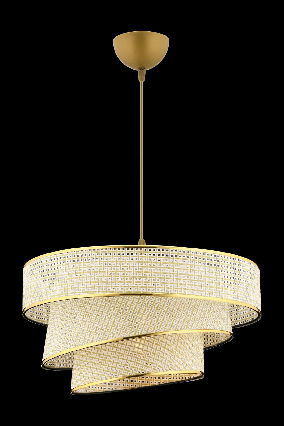 Opviq Pendelleuchte gold creme Metall Baumwolle B/H/L: ca. 40x72x40 cm E27 1 Brennstellen Couper Hazeran - gold/creme (40,00/40,00/72,00cm) - Opviq