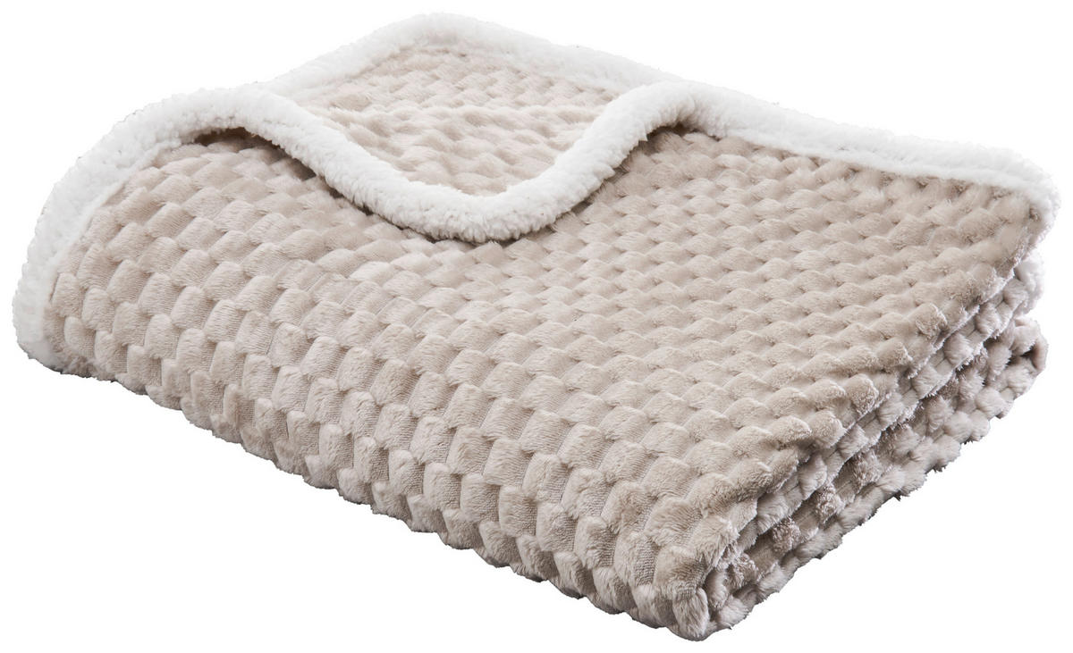 Tagesdecke Wabe Flanell Wabe - beige (200,00/230,00cm) - POCOline