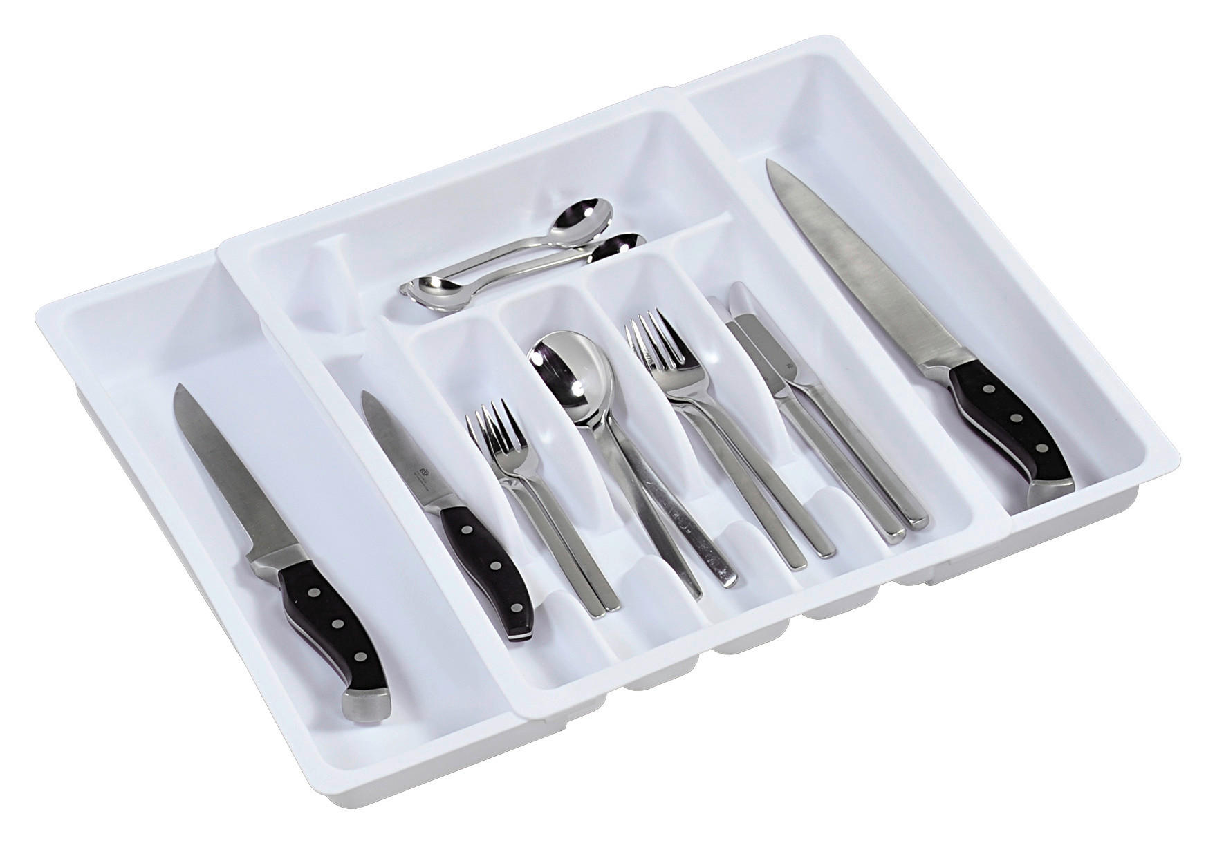 Kesper Besteckkasten weiß Kunststoff H/T: ca. 3,5x38 cm Besteckkasten - weiß (38,00cm) - Kesper