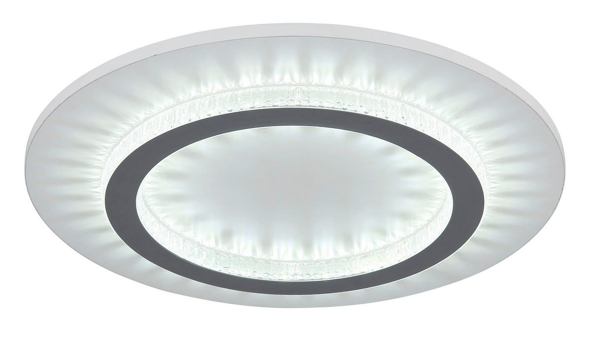 GLOBO LED-Deckenleuchte weiß hellgrau klar Metall Kunststoff H/D: ca. 5,5x35 cm 1 Brennstellen JAYDEN - klar/hellgrau (35,00/5,50cm) - GLOBO