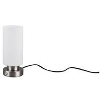 Reality Tischleuchte R52941107 nickel matt weiß Metall Glas H/D: ca. 23x10 cm LED-Tischleuchte_Nessa - weiß/nickel matt (10,00/23,00cm) - Reality