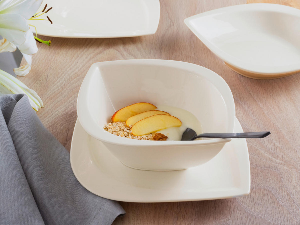 CreaTable Kombiservice Melbourne weiß Porzellan 16 tlg. Melbourne - weiß - CreaTable