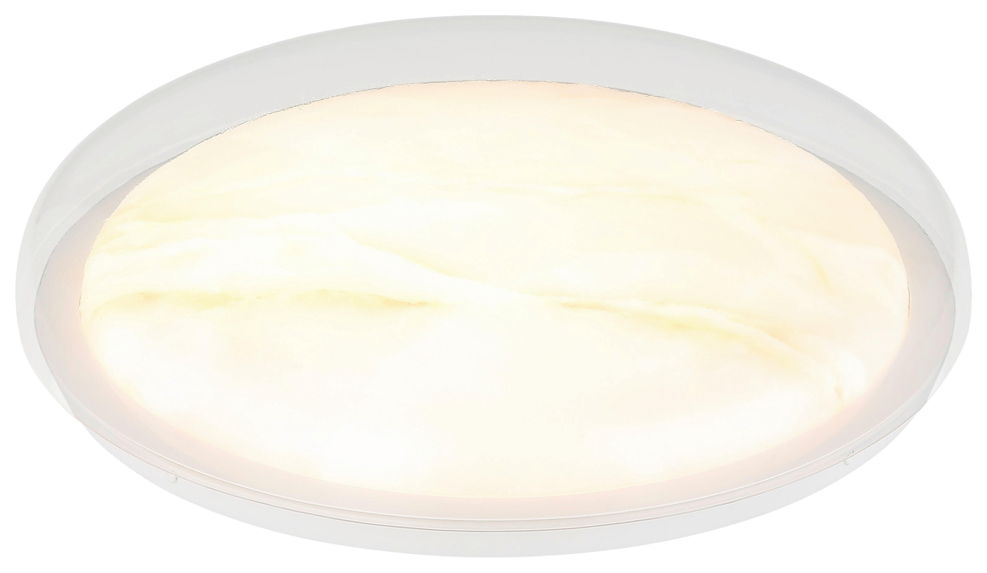 GLOBO LED-Deckenleuchte Marmoroptik weiß Metall Kunststoff H/D: ca. 8x38,5 cm 1 Brennstellen TYRONE - weiß/Marmoroptik (38,50/8,00cm) - GLOBO