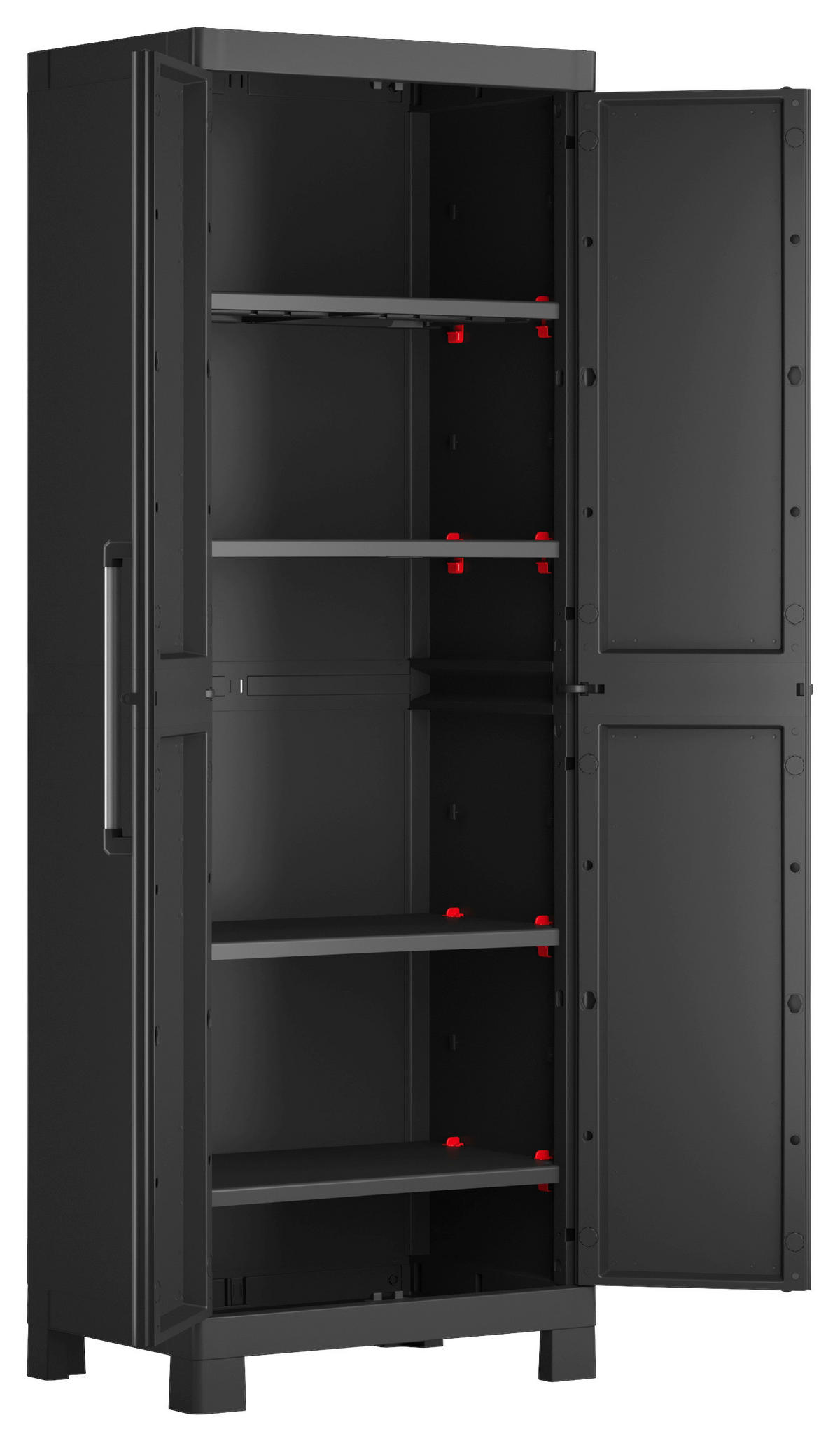 Keter Kunststoffschrank Detroit schwarz Kunststoff B/H/T: ca. 65x182x45 cm Detroit - schwarz (65,00/182,00/45,00cm) - Keter