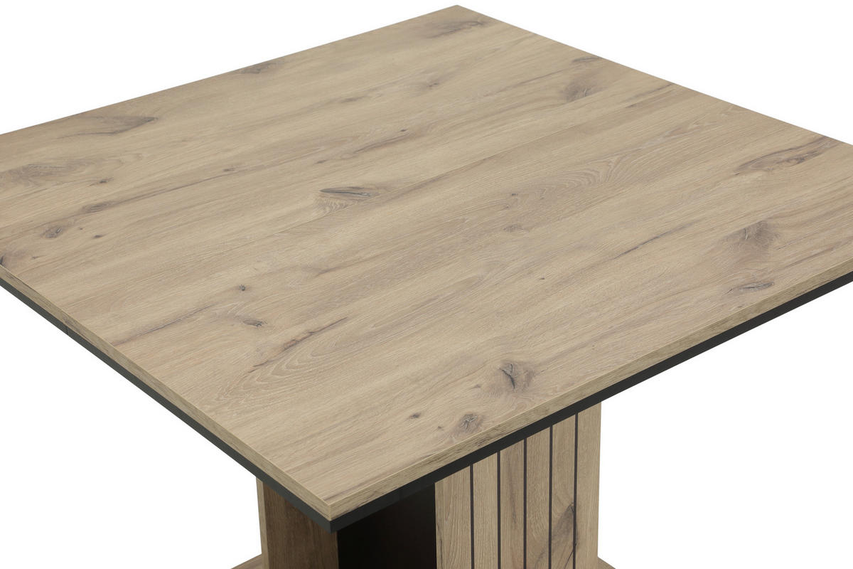Säulenesstisch Raul Oak Eiche Viking Nachbildung B/H/T: ca. 100x76x100 cm Raul - schwarz/Oak (100,00/76,00/100,00cm)