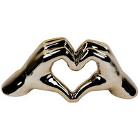 Glas-Art Deko-Figur gold Keramik B/H: ca. 25x10 cm Deko-Figur_Hand/Herz - gold (25,00/10,00cm) - Glas-Art