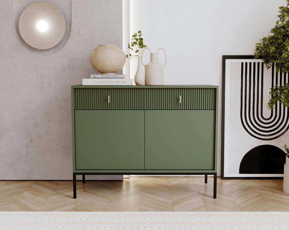 Kommode MAGGIORE grün dunkel B/H/T: ca. 104,2x82,5x39 cm MAGGIORE - grün (104,20/82,50/39,00cm) - WIPMEB