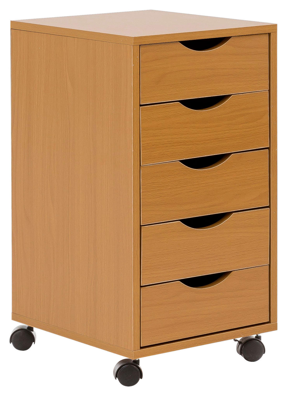 Rollcontainer braun Spanplatte B/H/T: ca. 33x64x38 cm Rollcontainer - braun (33,00/64,00/38,00cm) - Wohnling