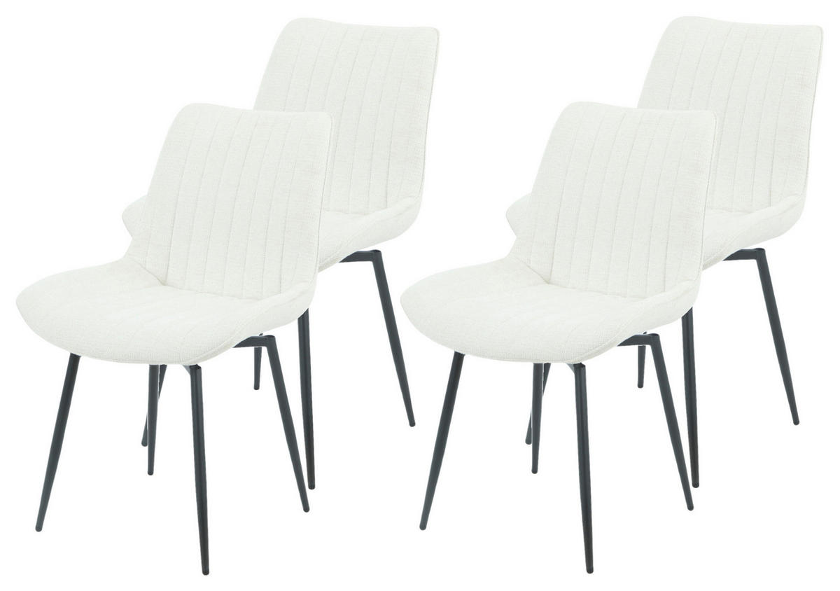Stuhl Newport, 4er-Set beige Microfaser Webstoff B/H/T: ca. 54x85x63 cm Newport, 4er-Set - beige (54,00/85,00/63,00cm) - Hela