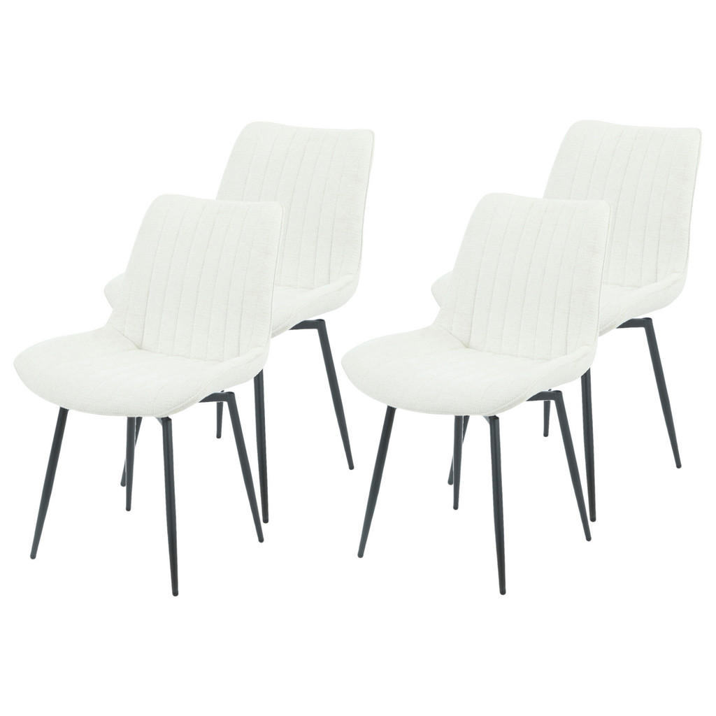 Thumbnail - Stuhl Newport, 4er-Set beige Microfaser Webstoff B/H/T: ca. 54x85x63 cm