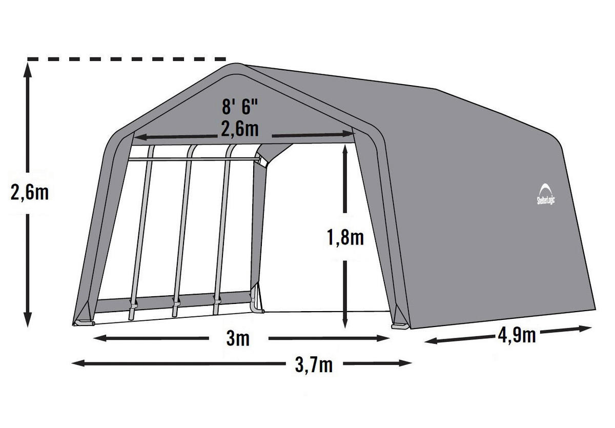 ShelterLogic Weidezelt 18m² grau Kunststoff 18m² - grau - ShelterLogic