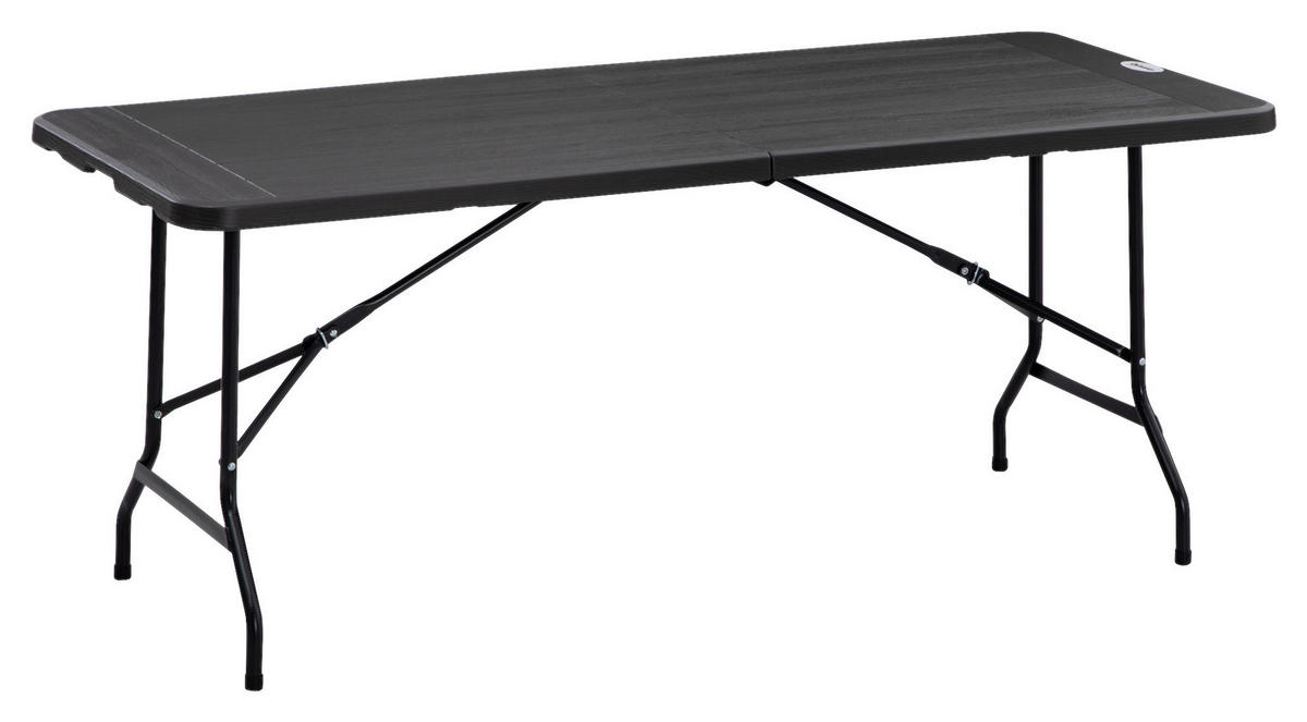 Outsunny Gartentisch dunkelgrau Polyethylen B/H/L: ca. 75,5x73x180 cm Gartentisch - dunkelgrau (180,00/75,50/73,00cm) - Outsunny