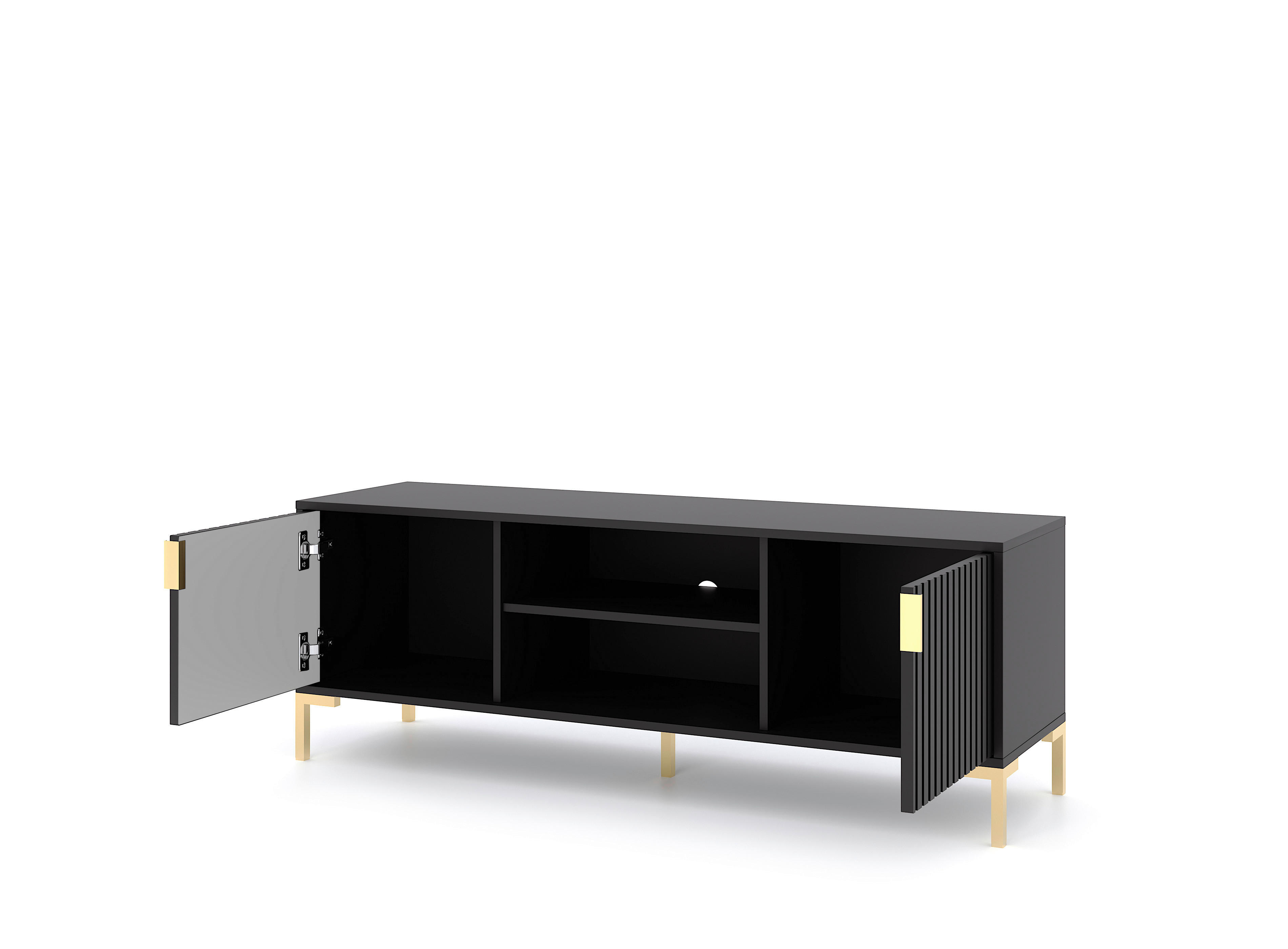TV-Lowboard FLINN schwarz B/H/T: ca. 140x50x40 cm FLINN - schwarz (140,00/50,00/40,00cm) - WIPMEB