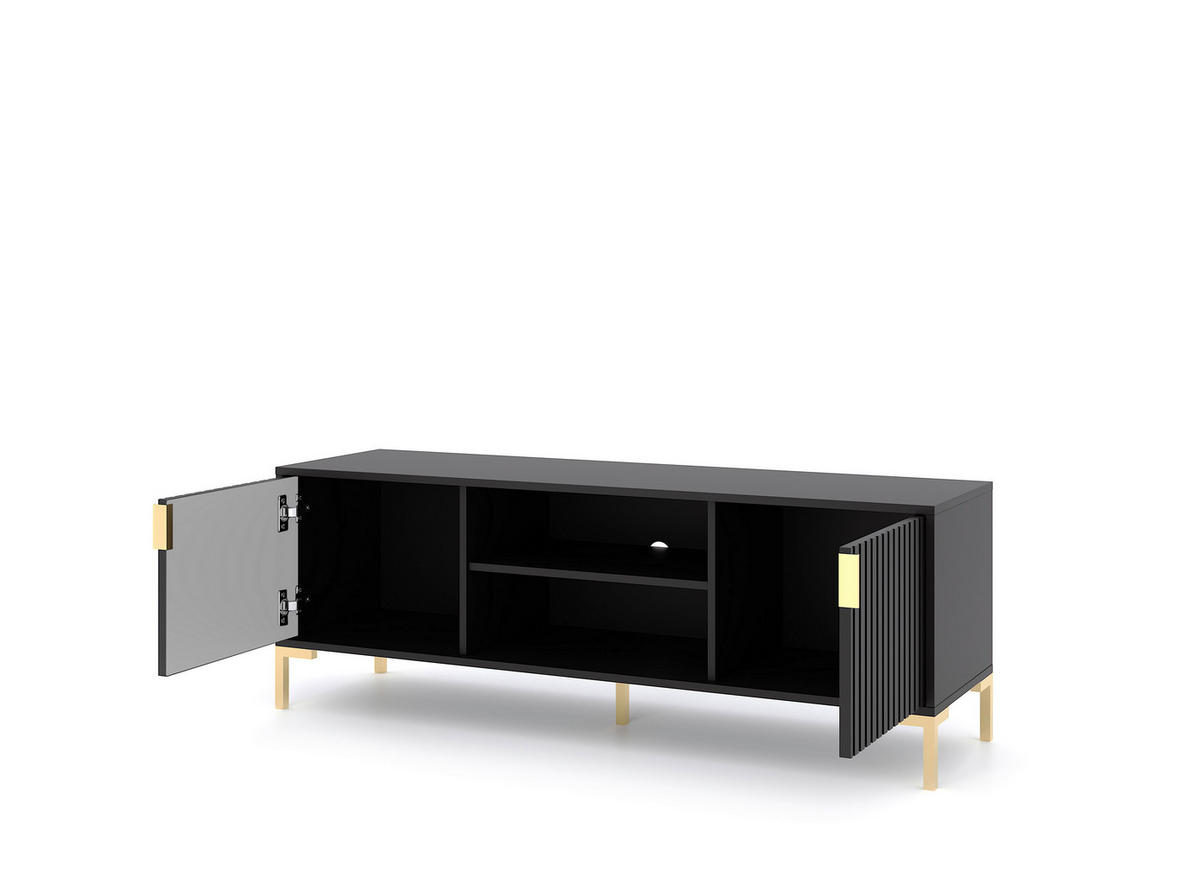 TV-Lowboard FLINN schwarz B/H/T: ca. 140x50x40 cm FLINN - schwarz (140,00/50,00/40,00cm) - WIPMEB
