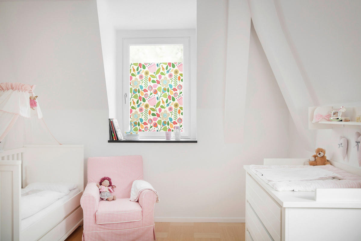 LICHTBLICK Fensterfolie Blumen Floral Blumen bunt B/L: ca. 50x100 cm Blumen - bunt (50,00/100,00cm) - LICHTBLICK