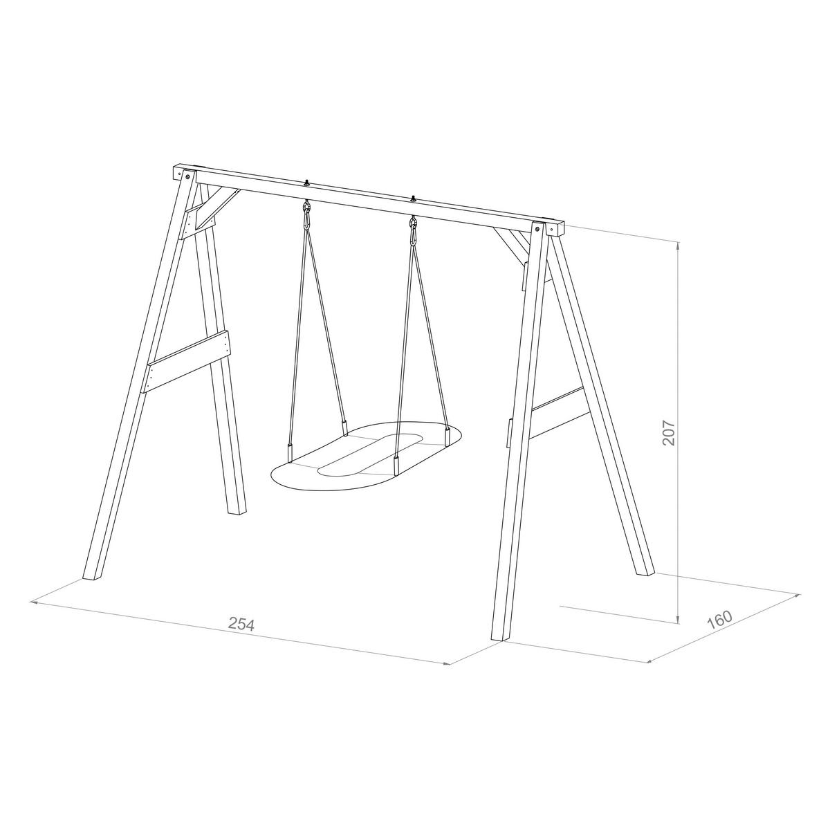 AXI Nestschaukel Roxy weiß B/H/L: ca. 254x207x160 cm Roxy - braun/weiß (160,00/254,00/207,00cm) - AXI