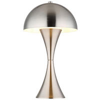 GLOBO Tischleuchte nickel matt Metall H/D: ca. 36,1x20 cm E27 1 Brennstellen DIMA - nickel matt (20,00/36,10cm) - GLOBO