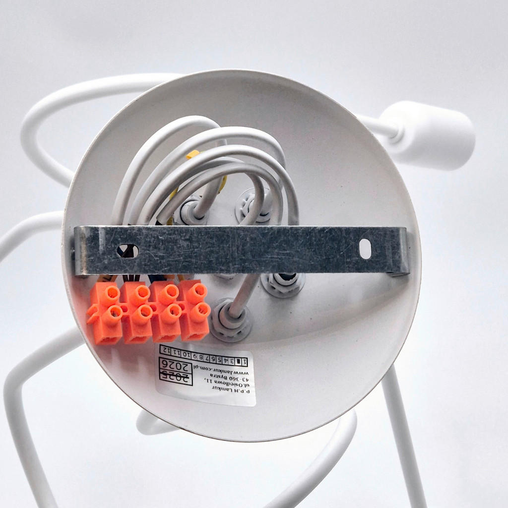 Thumbnail - Lamkur Kronleuchter weiß Stahl B/H/L: ca. 39x54x54 cm E27 5 Brennstellen