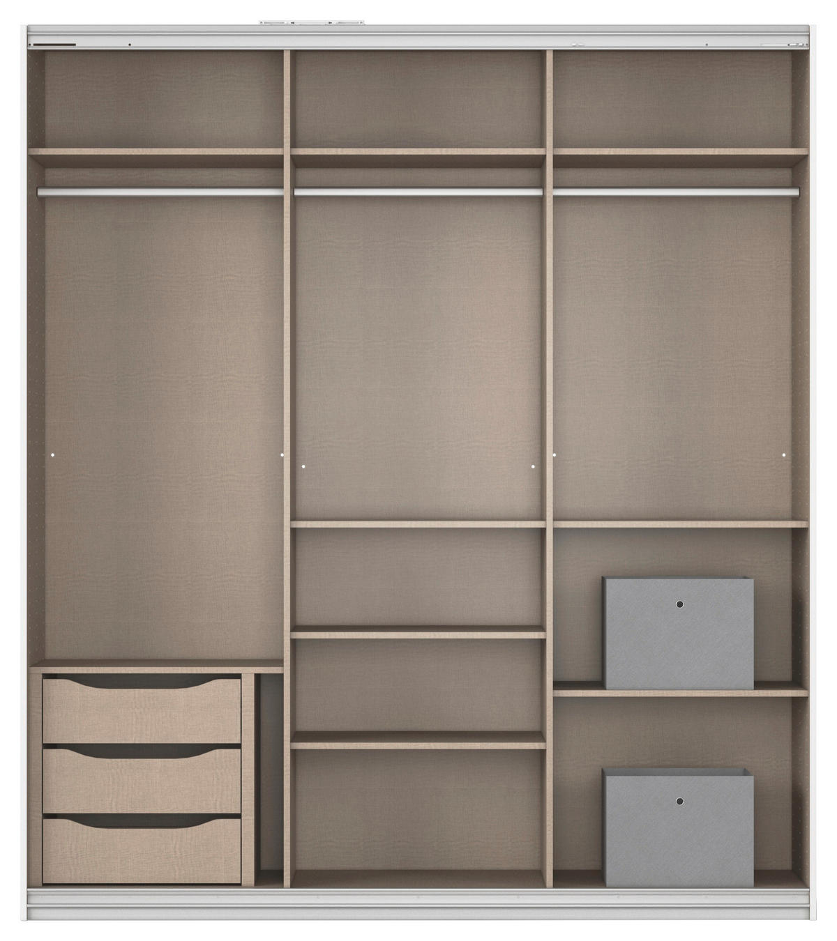 Kleiderschrank Kulmbach Alpinweiß B/H/T: ca. 203x229x62 cm Kulmbach - Alpinweiß/Alu (203,00/229,00/62,00cm)