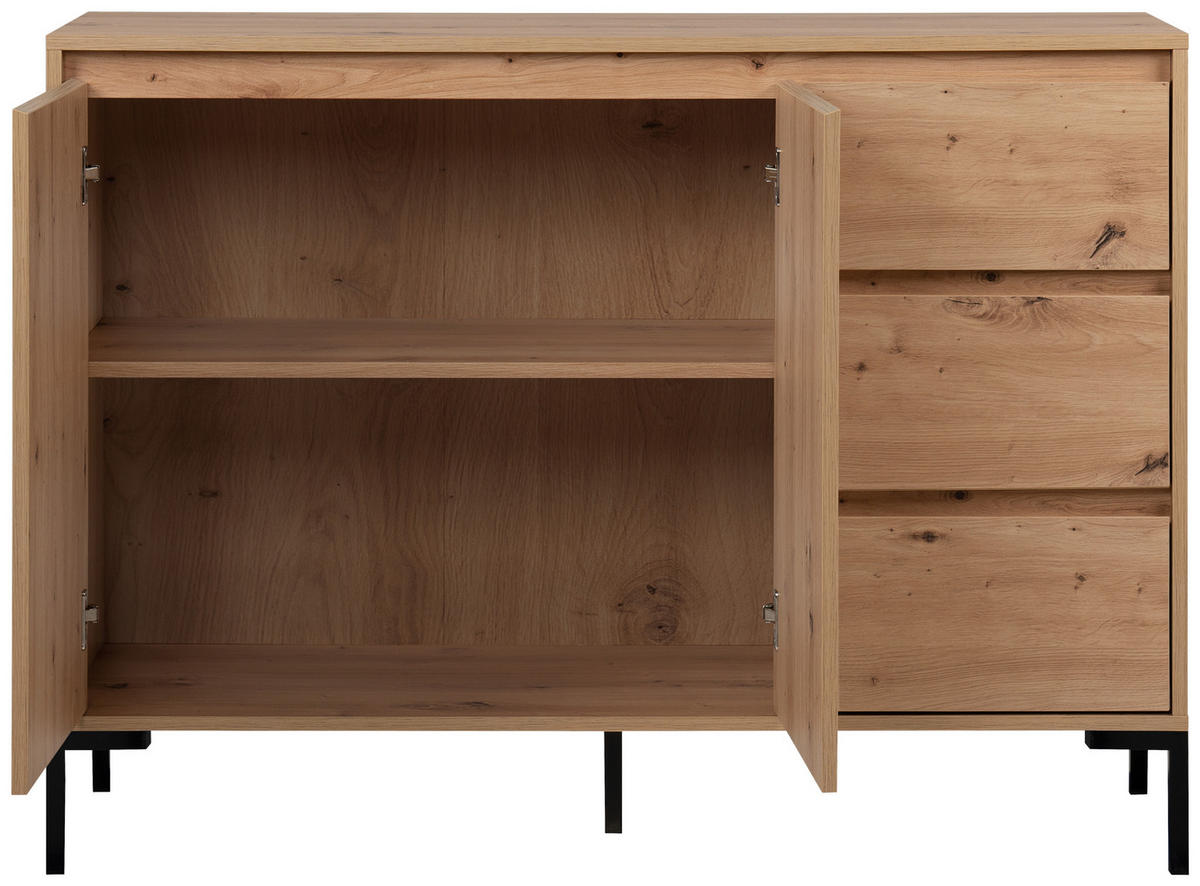 Kommode Korsika Eiche Artisan Nachbildung B/H/T: ca. 120x87x40 cm Korsika - Eiche (120,00/87,00/40,00cm)