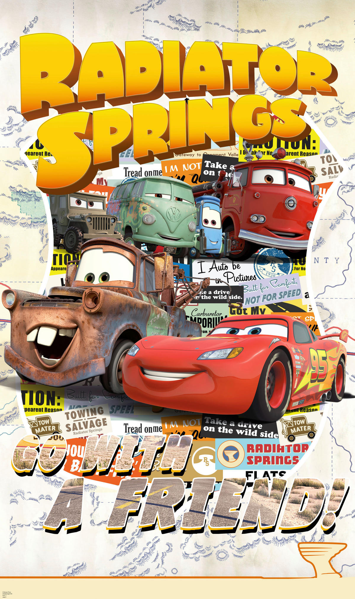 Komar Fototapete Cars Take The Open Road B/L: ca. 120x200 cm Cars Take The Open Road - (120,00/200,00cm) - Komar