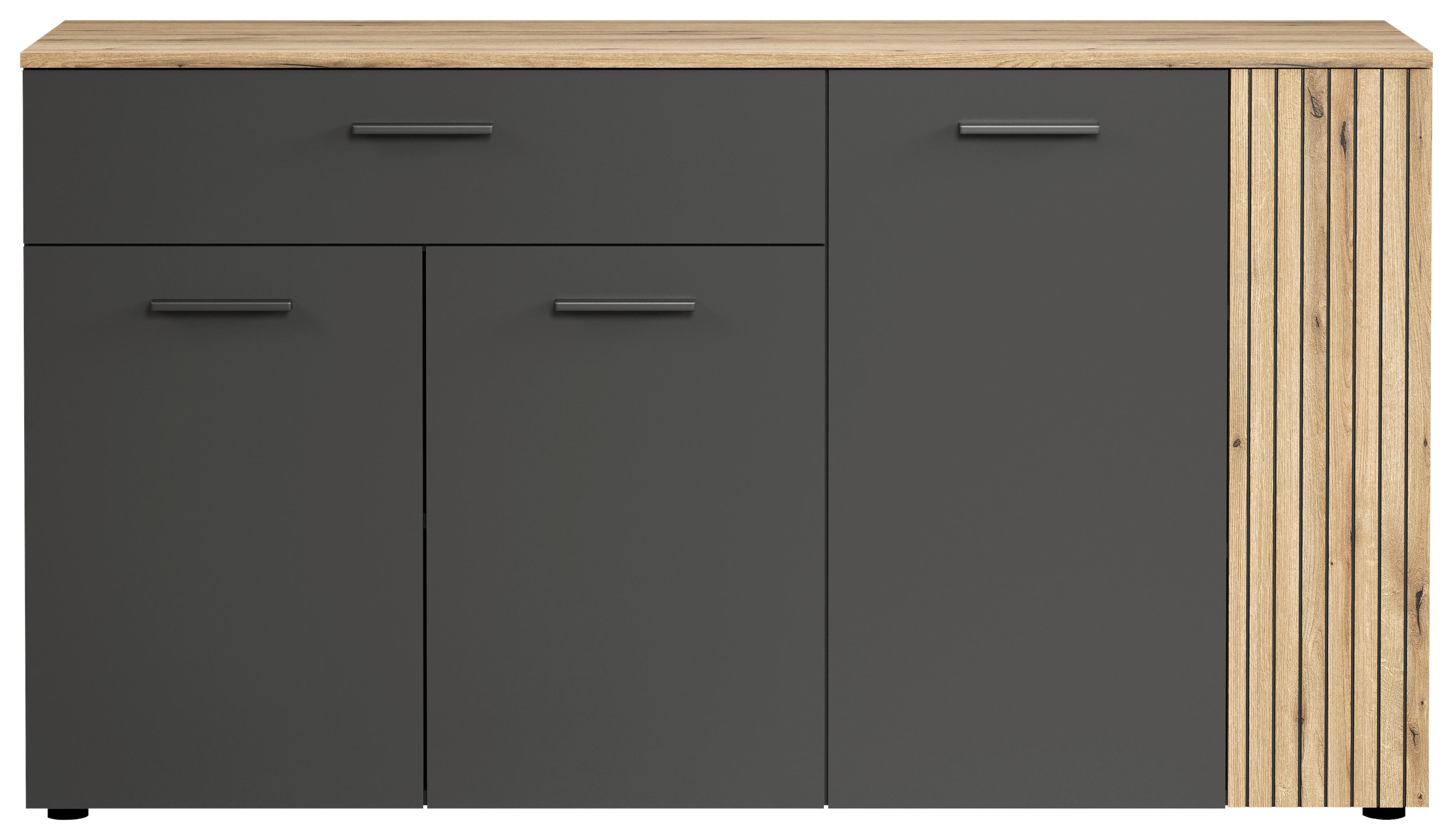 Sideboard Esteban anthrazit Eiche Nachbildung B/H/T: ca. 150x83x42 cm Esteban - Eiche/anthrazit (150,00/83,00/42,00cm)