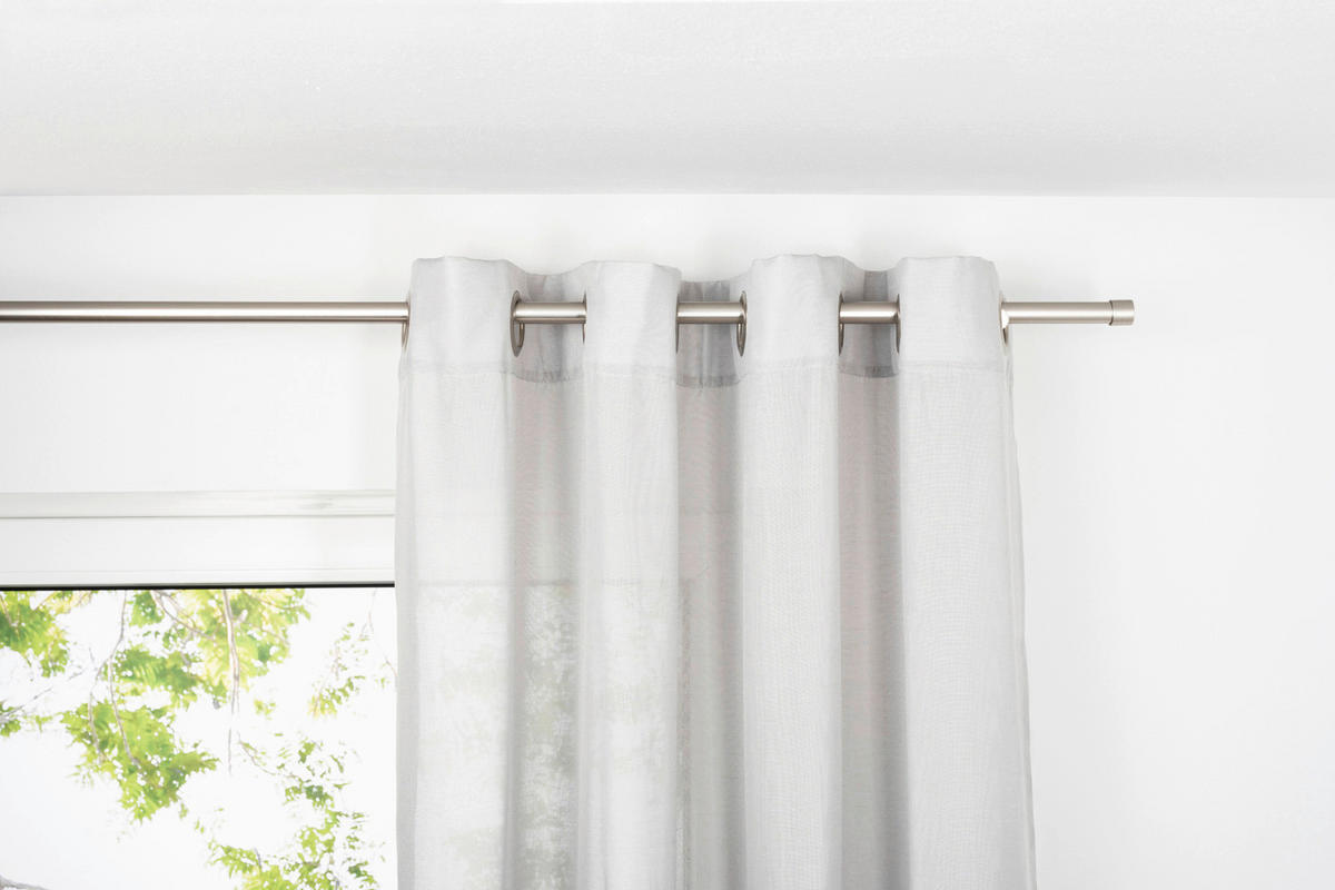 Ösenvorhang BREEZE grau B/L: ca. 135x300 cm BREEZE - grau (135,00/300,00cm)