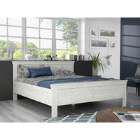 Bett  weiß Pinie Nachbildung Liegefläche B/L: ca. 180x200 cm Kashmir_Bett KSML181-D43 - weiß (180,00/200,00cm)