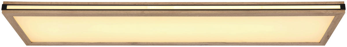 GLOBO LED-Deckenleuchte weiß dunkelbraun mattschwarz MDF Metall Kunststoff B/H/T: ca. 30x7,5x120 cm CARLA - dunkelbraun/weiß (30,00/7,50/120,00cm) - GLOBO