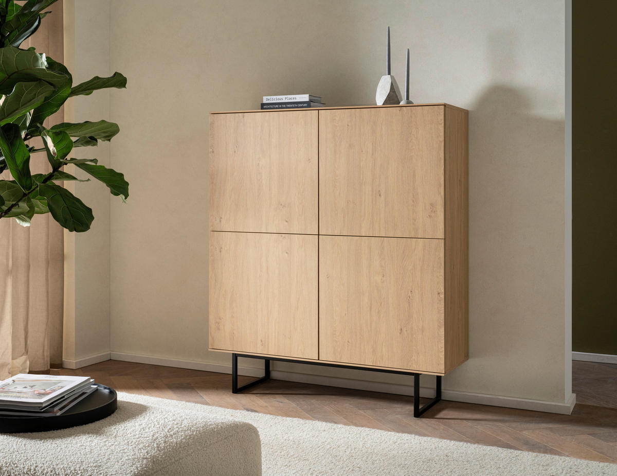 Highboard Kalmar Oak Stone Nachbildung B/H/T: ca. 115x137x40 cm Kalmar - Oak (115,00/137,00/40,00cm)