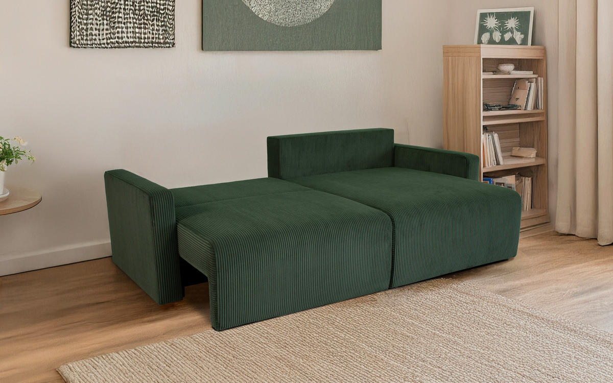 Ecksofa Dave grün Microfaser B/H/T: ca. 227x92x146 cm Dave - schwarz/grün (227,00/92,00/146,00cm)