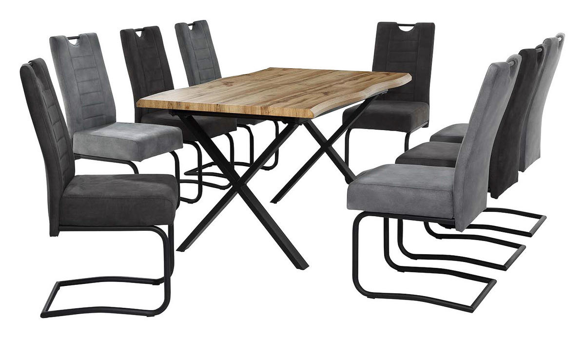 Esstisch  Eiche Wild Nachbildung B/H/T: ca. 180x76x90 cm Martin_Esstisch_6003405 - Eiche/schwarz (180,00/76,00/90,00cm)