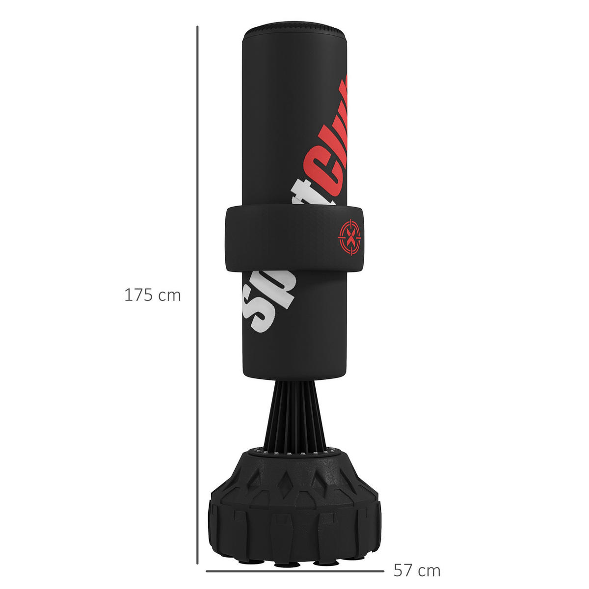 SPORTNOW Fitness-Zubehör schwarz Edelstahl B/H/L: ca. 57x57x175 cm Standboxsack - schwarz (175,00/57,00/57,00cm) - SPORTNOW